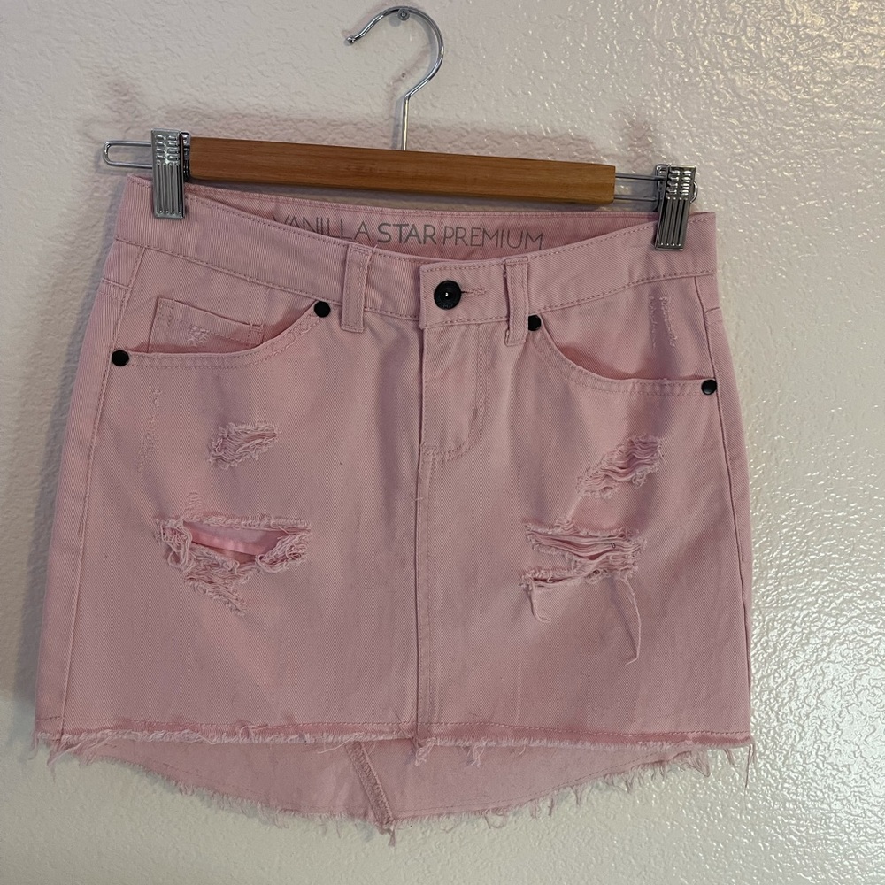 Vanilla Star Premium Pink Denim Mini Skirt